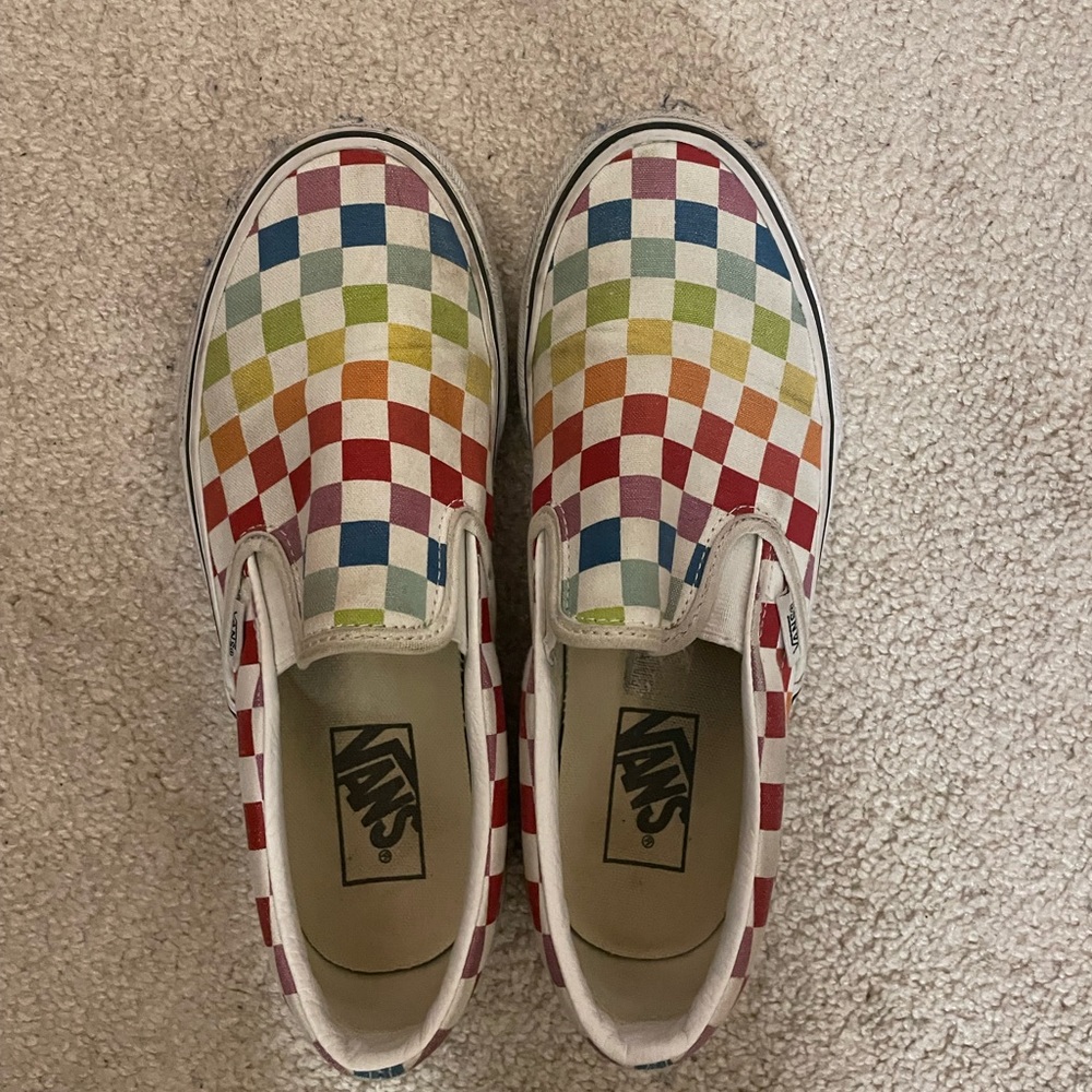 Rainbow Checkered Vans